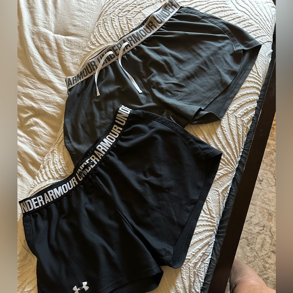 Under Armour Gray and Black Athletic Shorts
